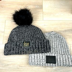 2 love your melon beanies. Pom is detachable.